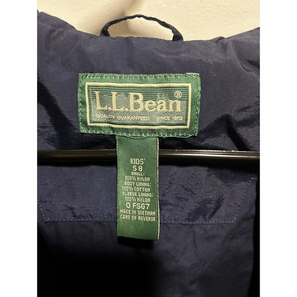 Vintage LL Bean Kids Lightweight Jacket Size Small 8 Fill Zip Red Blue - Picture 5 of 9